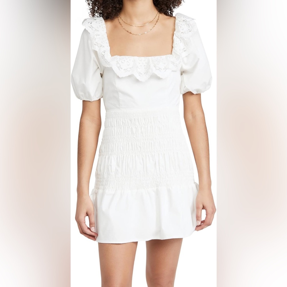 NWOT Astr Patina Dress size Small white smock lace